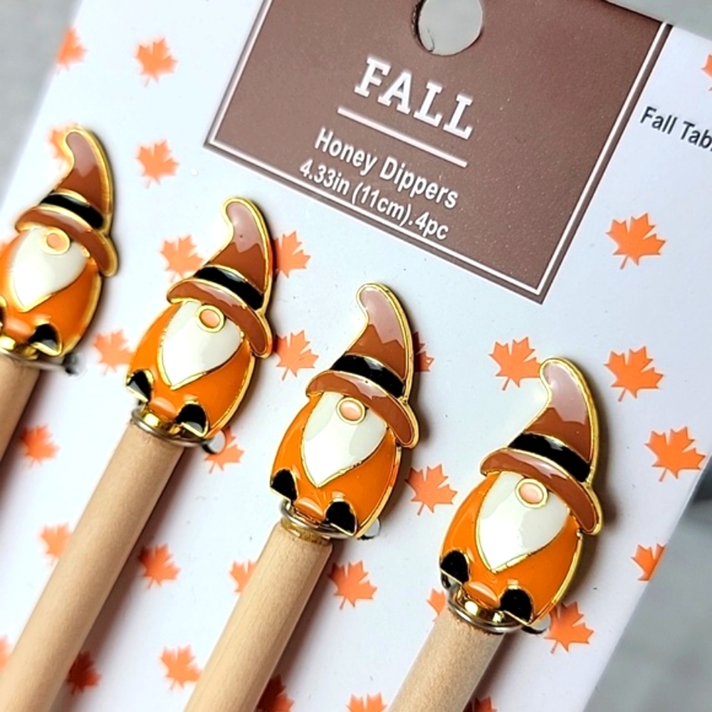 Fall  Wooden Honey Dippers Knomes